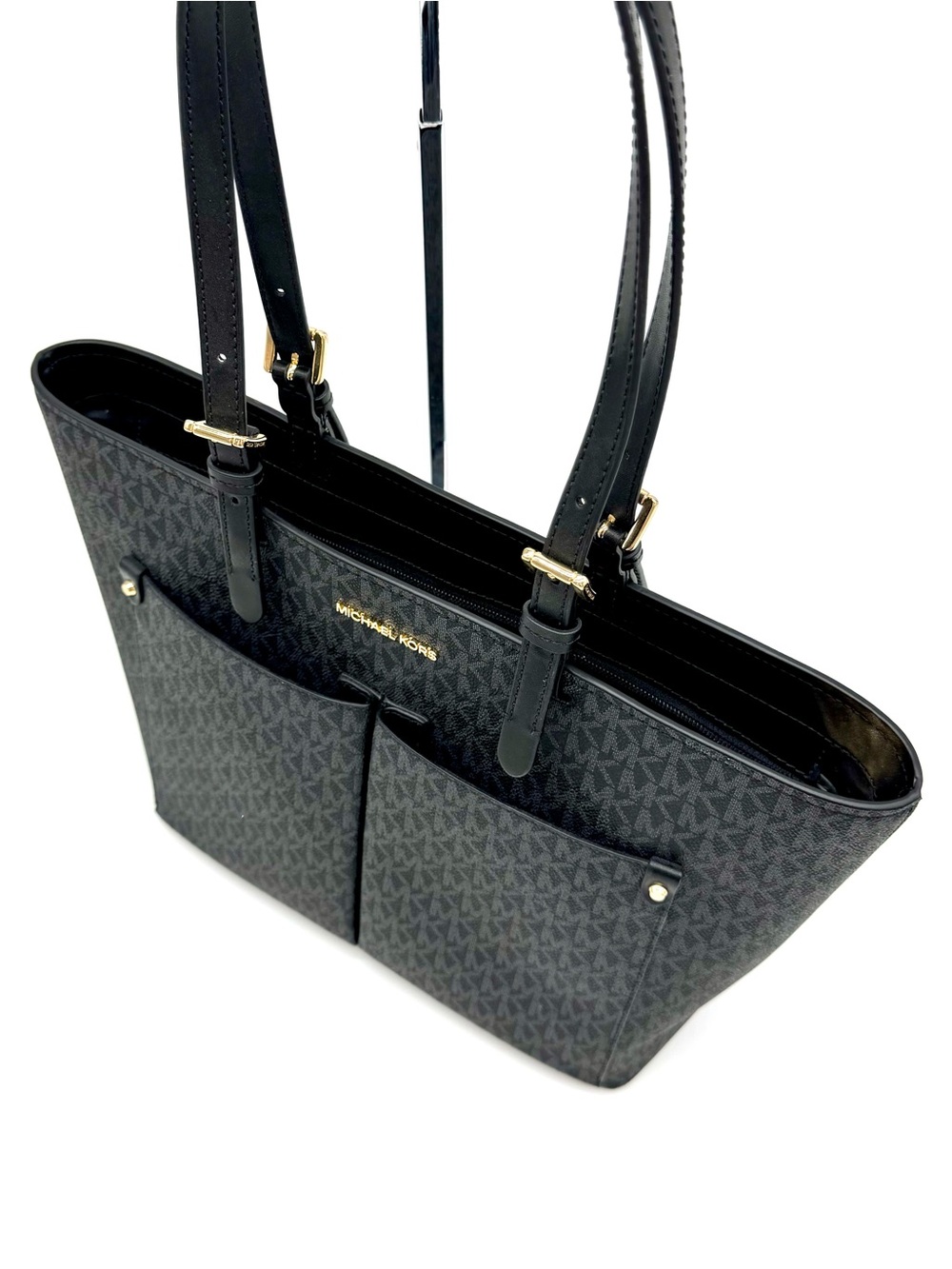 Michael Kors Jet Set Medium Pocket Tote Bag Black Multi - Picture 7 of 10